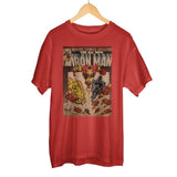 Awesome Marvel Iron Man Comic Book Cover Artwork Men’s Bright Red Graphic Print Boxed Cotton T-Shirt