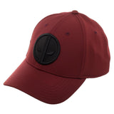 Marvel Deadpool Red Logo Flatbill, Black Patch Insignia with Stitching, Merc With A Mouth