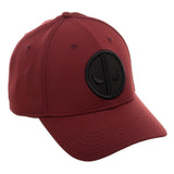 Marvel Deadpool Red Logo Flatbill, Black Patch Insignia with Stitching, Merc With A Mouth